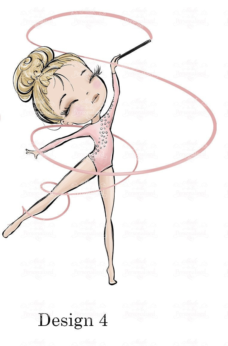Drawstring Bag, Gymnastics Initial with ribbon