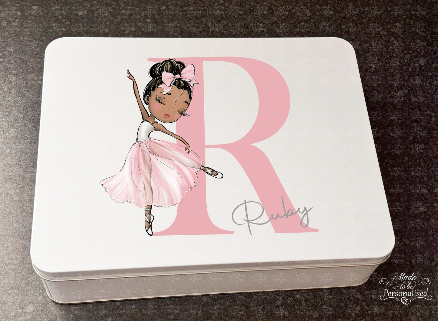 Personalised Ballerina treat tin, biscuit tin, baking box, Christmas gift, Birthday gift, cake tin, sweet box, Ballet gift for girls,