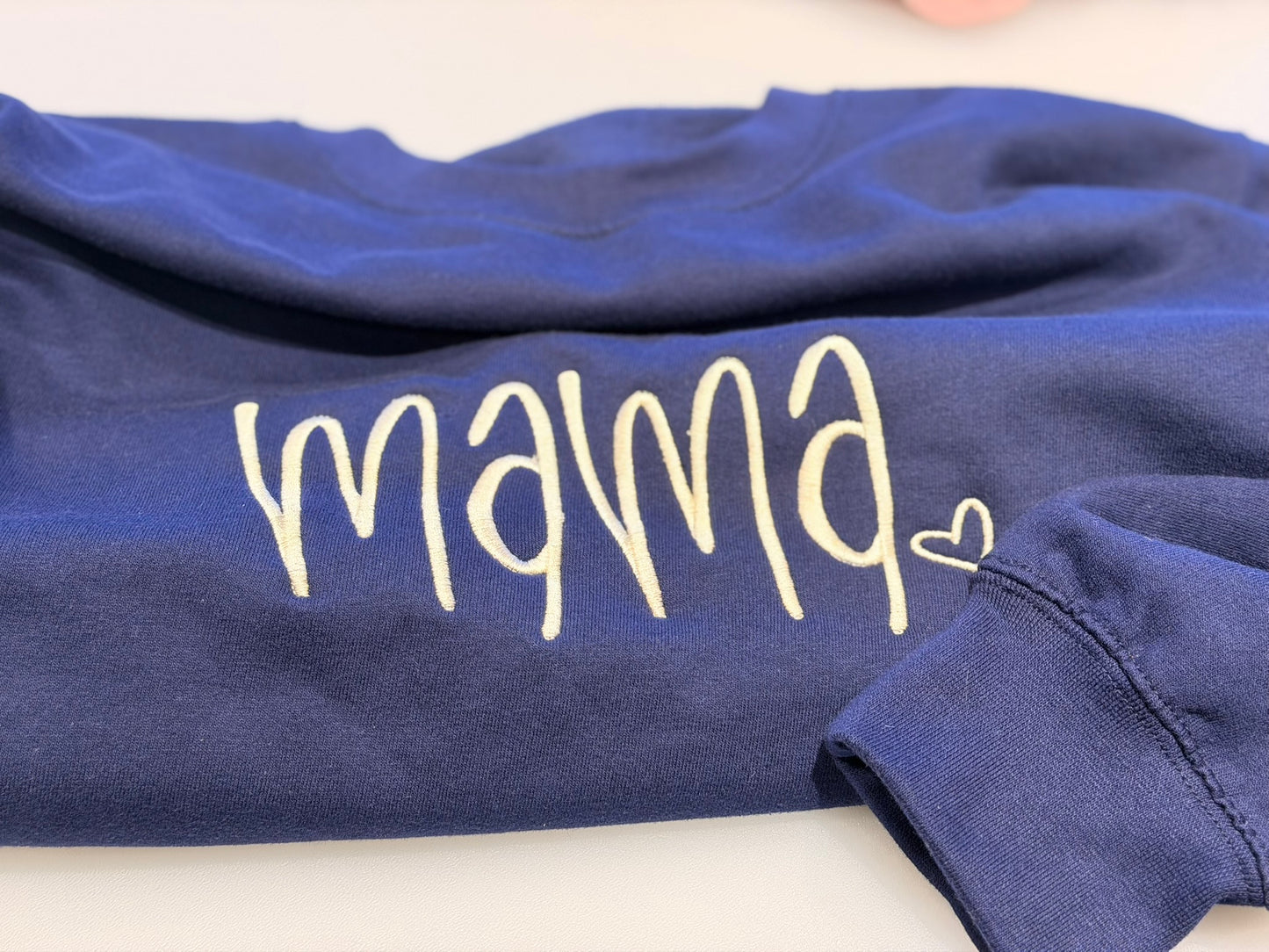 Embroidered Mama Sweatshirt - Minimalist Mum Crewneck - New Mom Gift - The "Mama" Embroidered Crewneck – Timeless Comfort
