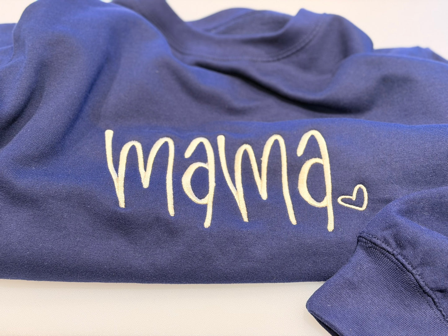 Embroidered Mama Sweatshirt - Minimalist Mum Crewneck - New Mom Gift - The "Mama" Embroidered Crewneck – Timeless Comfort