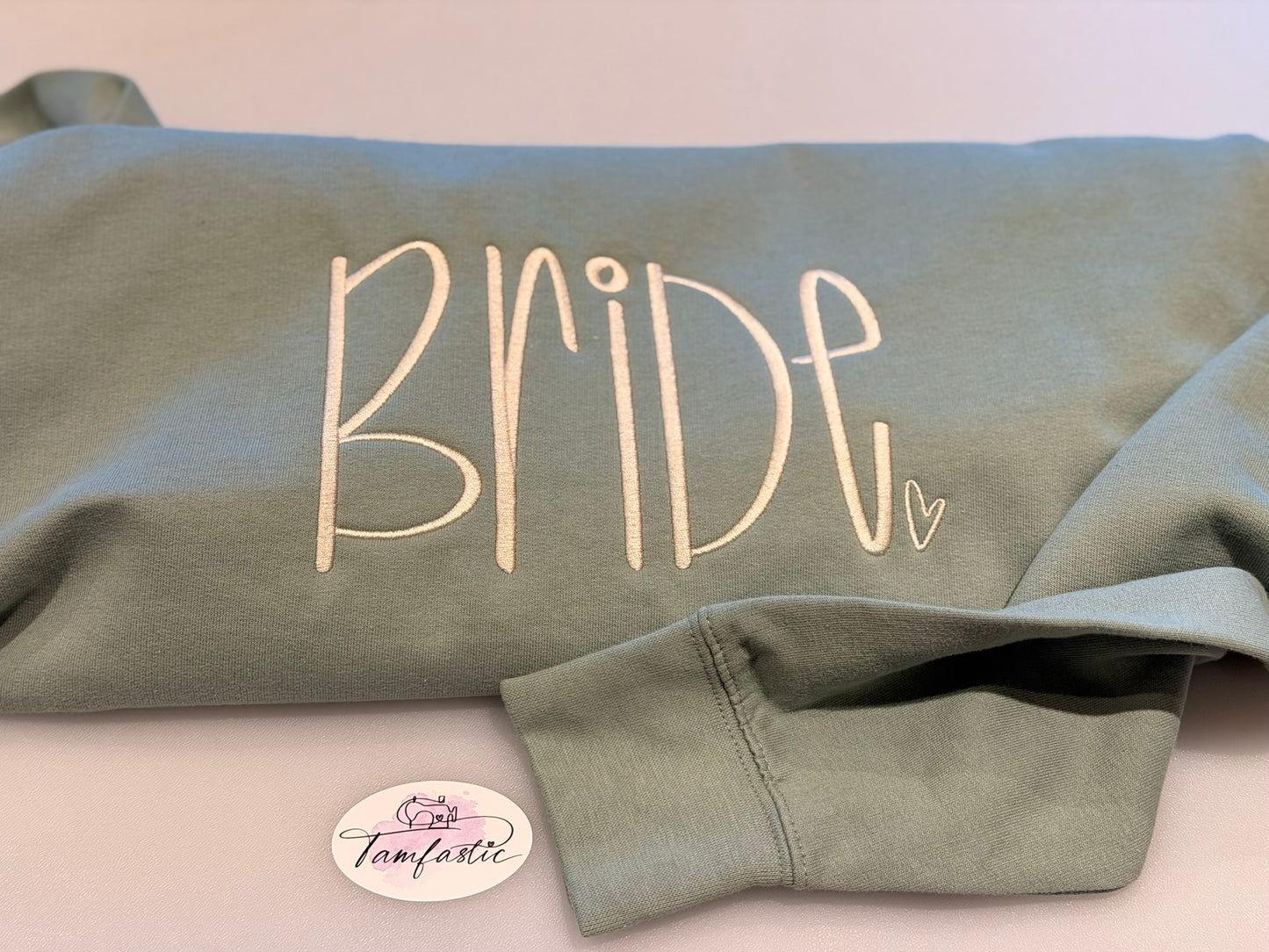 Embroidered Bride Sweatshirt, Minimalist Bridal Shower Gift, Personalised Wifey Jumper, Engagement Gift for Her, Bachelorette Party Top