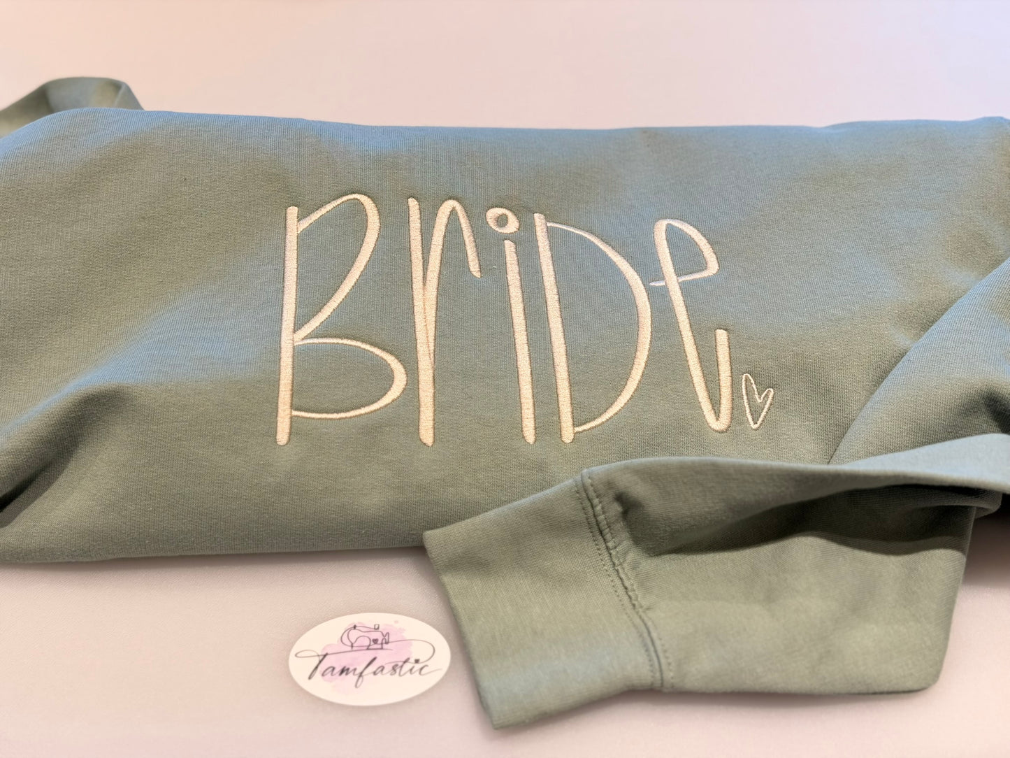 Embroidered Bride Sweatshirt, Minimalist Bridal Shower Gift, Personalised Wifey Jumper, Engagement Gift for Her, Bachelorette Party Top