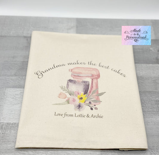 Kitchen Tea Towel, Pink Mixer design