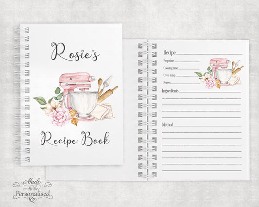 Recipe Book, light pink mixer