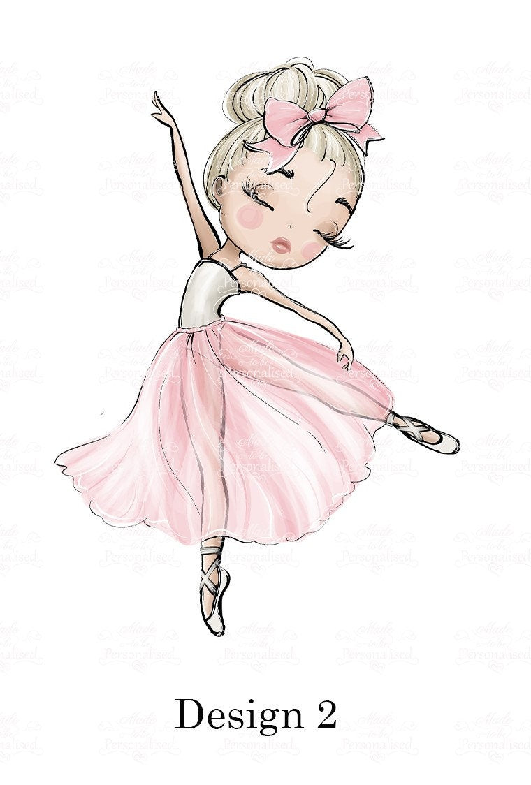 Personalised drawstring bag, Ballet initial, character bag, ballet shoe bag, dance shoes bag, birthday gift, ballerina gift