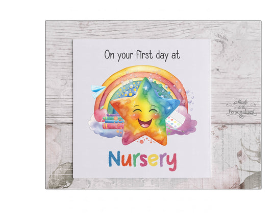 First day of Nursery school card, personalised card, starting primary school, first day at nursery, keepsake card, back to school