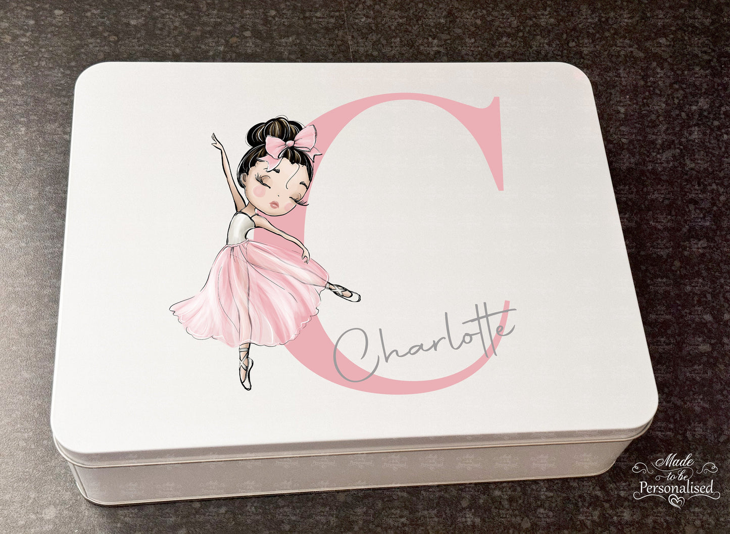 Personalised Ballerina treat tin, biscuit tin, baking box, Christmas gift, Birthday gift, cake tin, sweet box, Ballet gift for girls,
