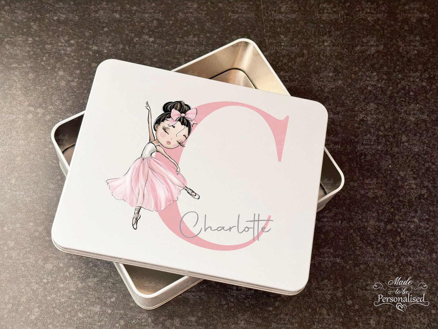Personalised Ballerina treat tin, biscuit tin, baking box, Christmas gift, Birthday gift, cake tin, sweet box, Ballet gift for girls,