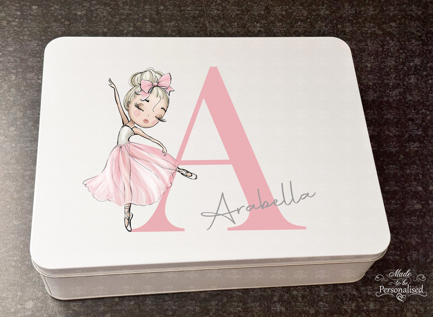 Personalised Ballerina treat tin, biscuit tin, baking box, Christmas gift, Birthday gift, cake tin, sweet box, Ballet gift for girls,