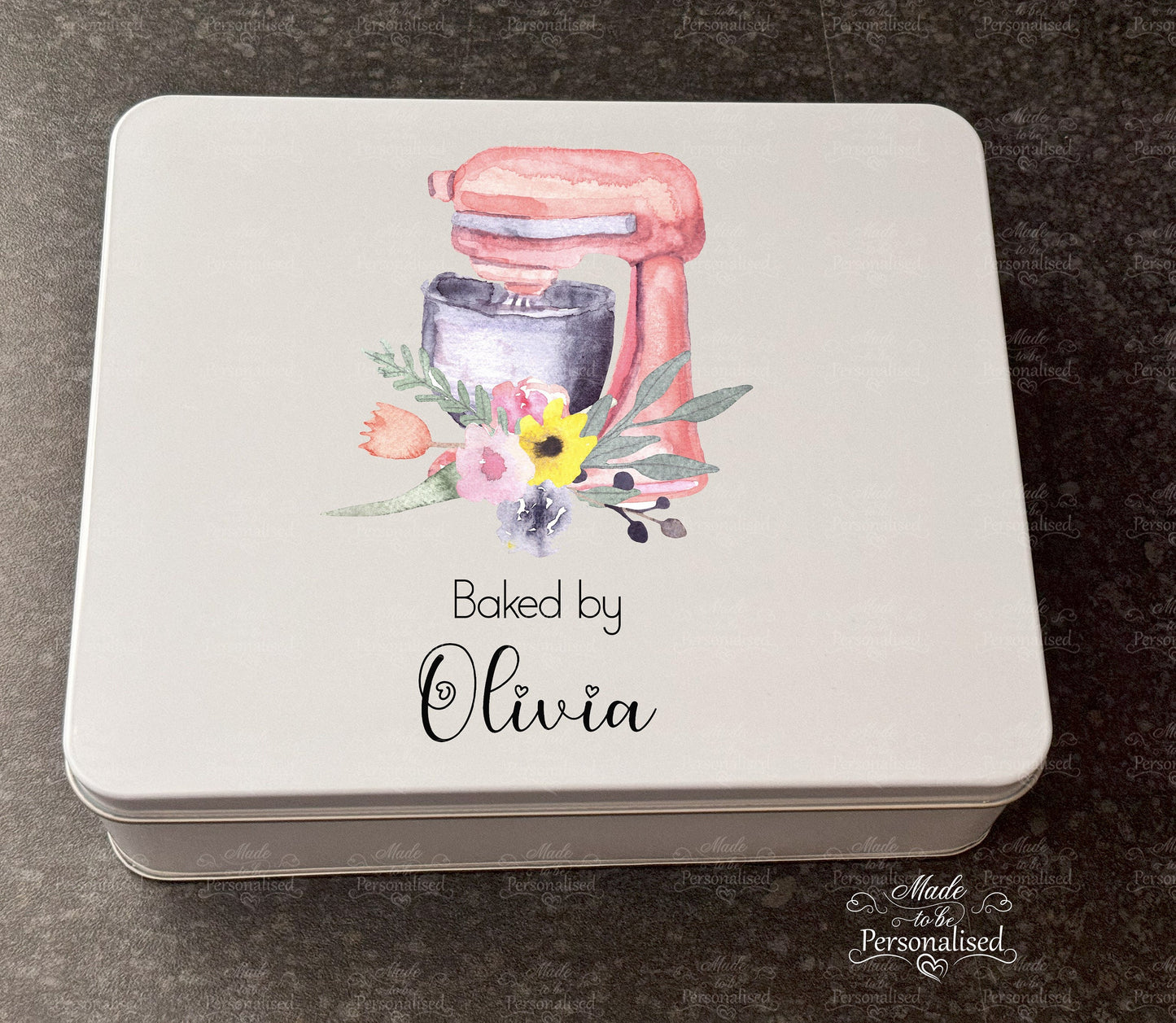 Cake tin & Kids baking set, baking with love, kitchen baking set, children cooking gift, personalised treat tin, Baker gift, Christmas gift