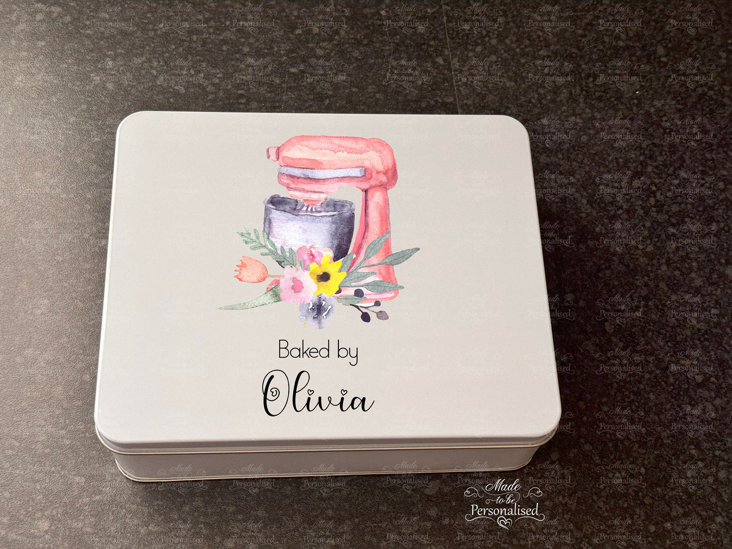 Cake tin & Kids baking set, baking with love, kitchen baking set, children cooking gift, personalised treat tin, Baker gift, Christmas gift